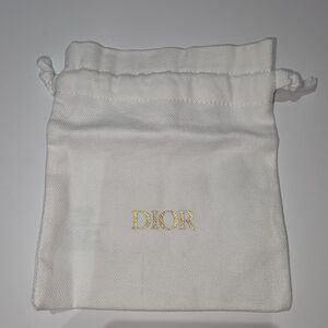 Dior Off White Pouch with Gold Logo